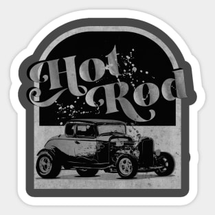 Hot Rod Vintage B&W Sticker